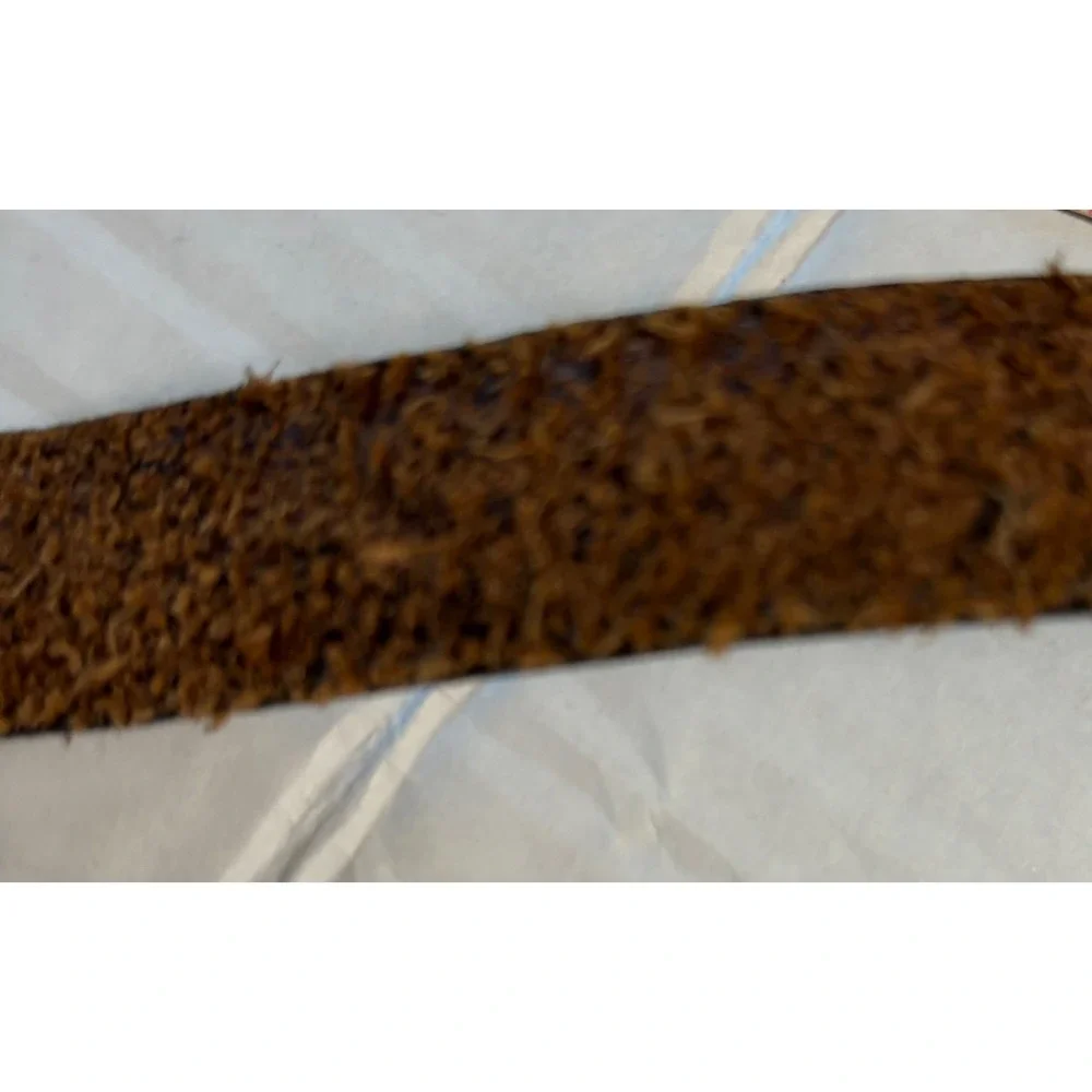 Brighton Brown Leather Belt Silver Engraved Scroll Buckle Triple Keeper Western